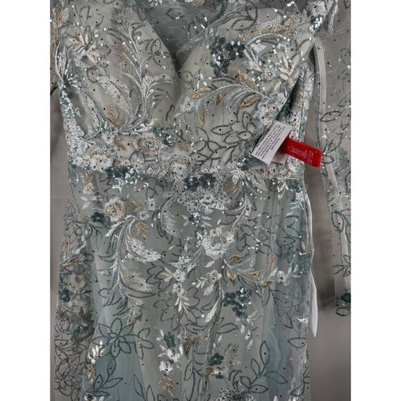 Mac Duggal 67498 Floral Embroidered Illusion Long Sleeve Gown Size 4 NWT - Picture 8 of 9